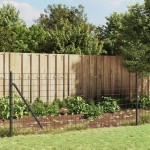 vidaXL Gard plasă de sârmă cu bordură, antracit, 0,8x25 m