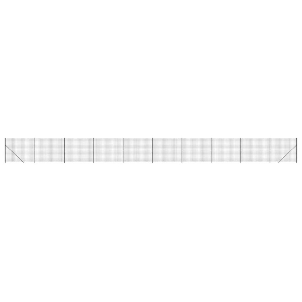 vidaXL Gard plasă de sârmă cu bordură, antracit, 1,6x25 m