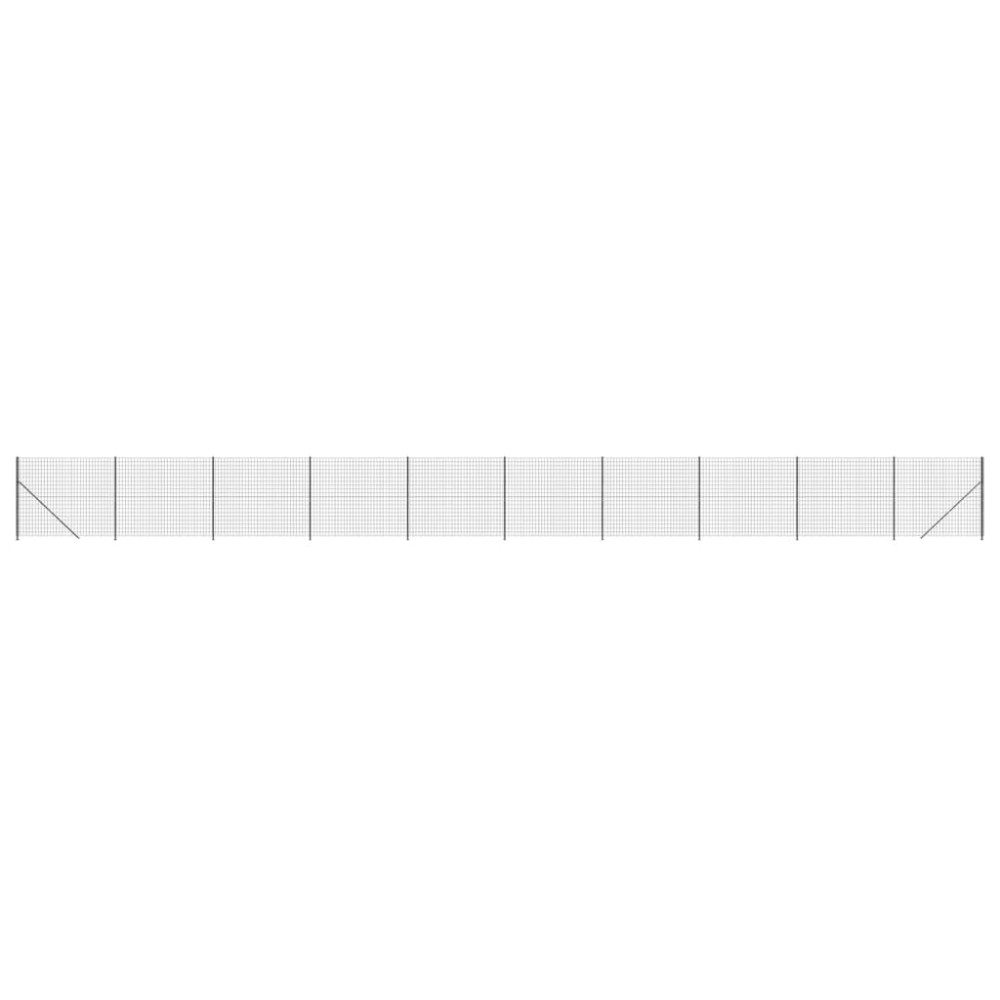vidaXL Gard plasă de sârmă cu bordură, antracit, 2x25 m