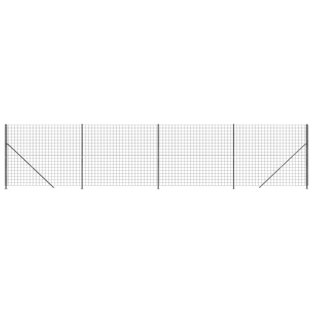 vidaXL Gard plasă de sârmă cu bordură, antracit, 2x10 m