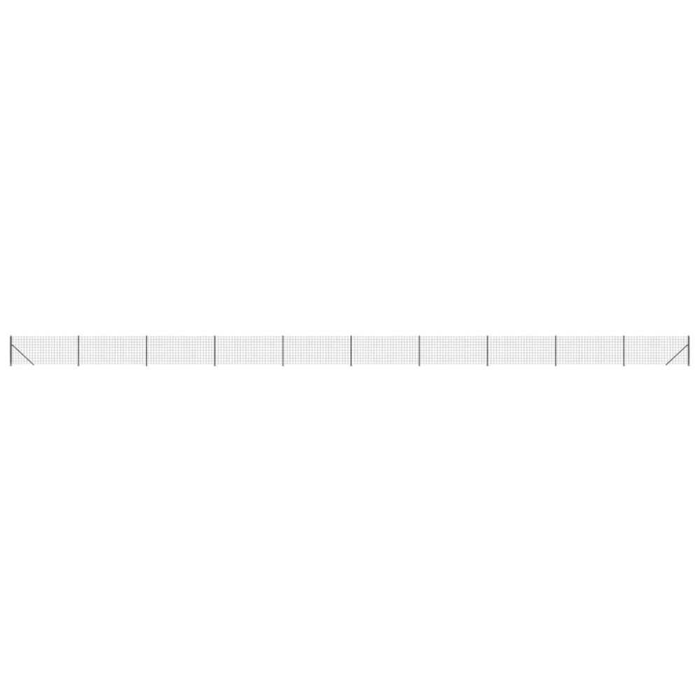 vidaXL Gard plasă de sârmă cu bordură, antracit, 0,8x25 m