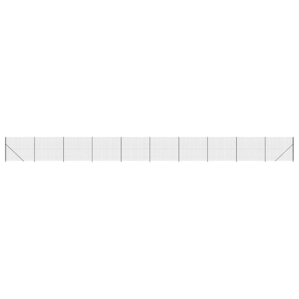 vidaXL Gard plasă de sârmă cu bordură, antracit, 2x25 m