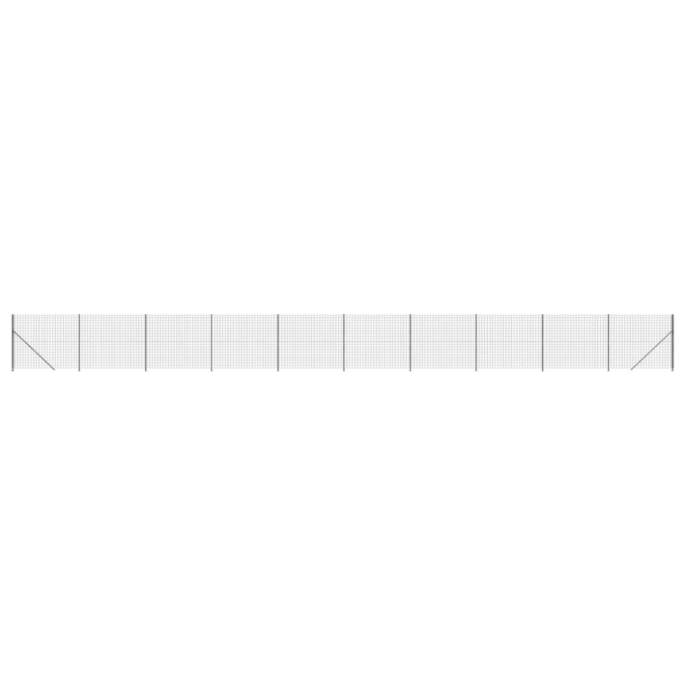 vidaXL Gard plasă de sârmă cu bordură, antracit, 2,2x25 m