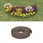 vidaXL Bordură de grădină, maro, 10 m 10 cm, polietilenă vidaXL Bordură de grădină, maro, 10 m 10 cm, polietilenă