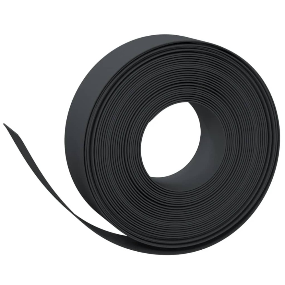 vidaXL Bordură de grădină, negru, 10 m 15 cm, polietilenă