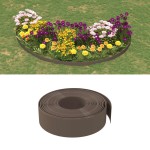 vidaXL Bordură de grădină, maro, 10 m 15 cm, polietilenă vidaXL Bordură de grădină, maro, 10 m 15 cm, polietilenă