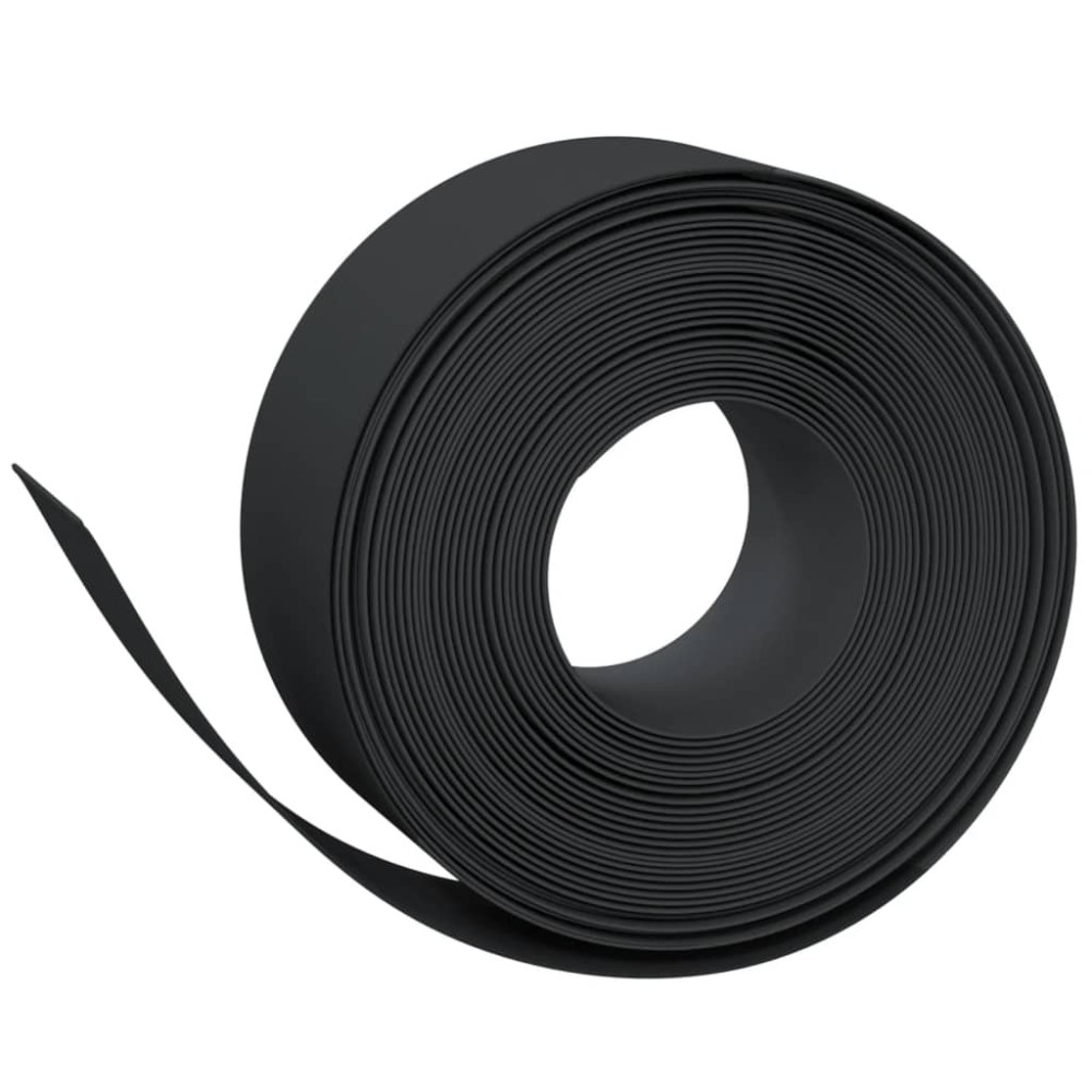 vidaXL Bordură de grădină, negru, 10 m 20 cm, polietilenă