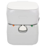 vidaXL Toaletă portabilă de camping, gri și alb, 22+12 L, HDPE vidaXL Toaletă portabilă de camping, gri și alb, 22+12 L, HDPE