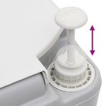 vidaXL Toaletă portabilă de camping, gri și alb, 22+12 L, HDPE vidaXL Toaletă portabilă de camping, gri și alb, 22+12 L, HDPE