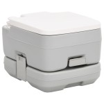 vidaXL Toaletă portabilă de camping, gri și alb, 10+10 L, HDPE vidaXL Toaletă portabilă de camping, gri și alb, 10+10 L, HDPE