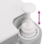 vidaXL Toaletă portabilă de camping, gri și alb, 10+10 L, HDPE vidaXL Toaletă portabilă de camping, gri și alb, 10+10 L, HDPE
