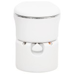 vidaXL Toaletă de camping integrată, alb, 24+17 L HDPE și oțel vidaXL Toaletă de camping integrată, alb, 24+17 L HDPE și oțel