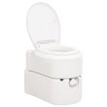 vidaXL Toaletă de camping integrată, alb, 24+17 L HDPE și PP vidaXL Toaletă de camping integrată, alb, 24+17 L HDPE și PP