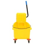 vidaXL Găleată de mop cu storcător și roți galben 36 L polipropilenă vidaXL Găleată de mop cu storcător și roți galben 36 L polipropilenă