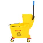 vidaXL Găleată de mop cu storcător și roți galben 36 L polipropilenă vidaXL Găleată de mop cu storcător și roți galben 36 L polipropilenă