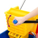 vidaXL Cărucior de curățenie cu găleți și storcător PP și oțel cromat vidaXL Cărucior de curățenie cu găleți și storcător PP și oțel cromat