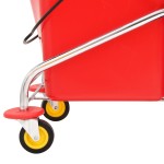 vidaXL Cărucior de curățenie cu găleți și storcător PP și oțel cromat vidaXL Cărucior de curățenie cu găleți și storcător PP și oțel cromat