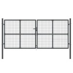 vidaXL Poartă de grădină din plasă antracit 300x175 cm oțel galvanizat vidaXL Poartă de grădină din plasă antracit 300x175 cm oțel galvanizat