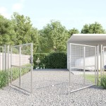 vidaXL Poartă de grădină din plasă argintie 300x175 cm oțel galvanizat