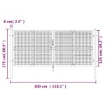 vidaXL Poartă de grădină din plasă argintie 300x175 cm oțel galvanizat