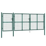 vidaXL Poartă de grădină din plasă, verde, 400x175 cm, oțel galvanizat