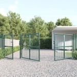 vidaXL Poartă de grădină din plasă, verde, 400x175 cm, oțel galvanizat