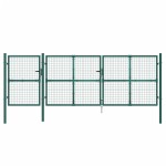 vidaXL Poartă de grădină din plasă, verde, 400x175 cm, oțel galvanizat