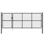 vidaXL Poartă de grădină din plasă antracit 350x175 cm oțel galvanizat vidaXL Poartă de grădină din plasă antracit 350x175 cm oțel galvanizat