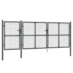 vidaXL Poartă de grădină din plasă antracit 400x175 cm oțel galvanizat