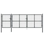 vidaXL Poartă de grădină din plasă antracit 400x175 cm oțel galvanizat