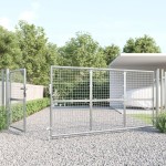 vidaXL Poartă de grădină din plasă argintie 350x175 cm oțel galvanizat