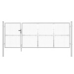 vidaXL Poartă de grădină din plasă argintie 350x175 cm oțel galvanizat