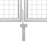 vidaXL Poartă de grădină din plasă argintie 350x175 cm oțel galvanizat