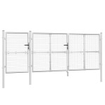 vidaXL Poartă de grădină din plasă argintie 400x175 cm oțel galvanizat