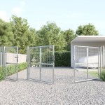vidaXL Poartă de grădină din plasă argintie 400x175 cm oțel galvanizat
