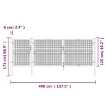 vidaXL Poartă de grădină din plasă argintie 400x175 cm oțel galvanizat