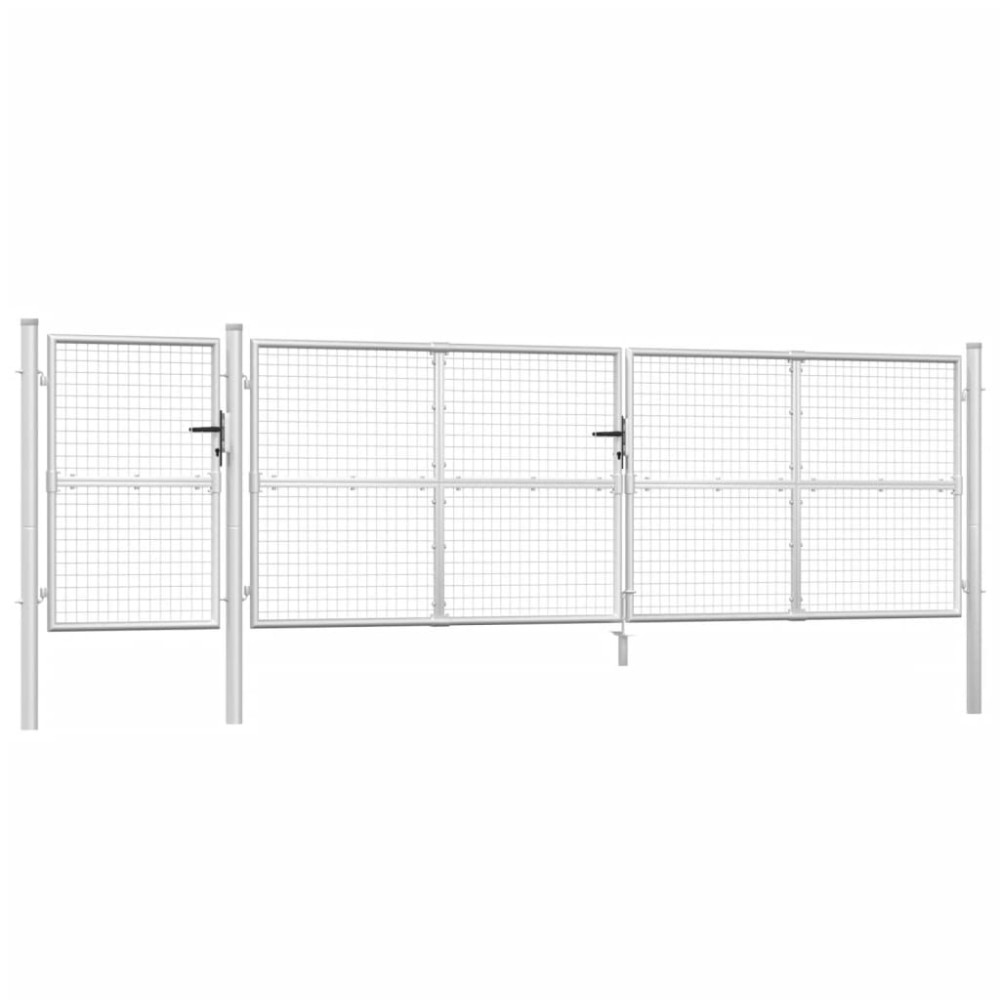 vidaXL Poartă de grădină din plasă argintie 500x175 cm oțel galvanizat