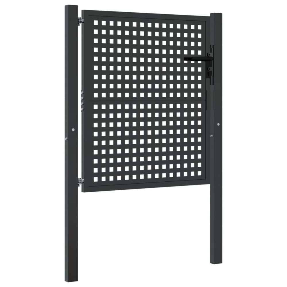 vidaXL Poartă de grădină antracit 100x100 cm oțel