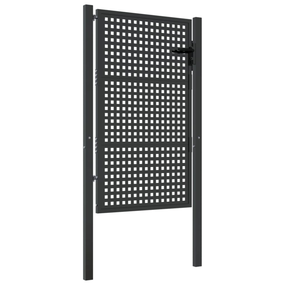 vidaXL Poartă pentru grădină, antracit, 105x175 cm, oțel