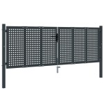 vidaXL Poartă pentru grădină, antracit, 300x125 cm, oțel