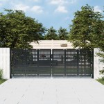 vidaXL Poartă pentru grădină, antracit, 300x150 cm, oțel vidaXL Poartă pentru grădină, antracit, 300x150 cm, oțel