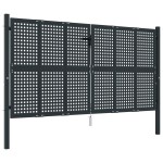 vidaXL Poartă pentru grădină, antracit, 300x150 cm, oțel