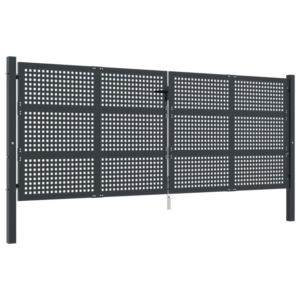 vidaXL Poartă pentru grădină, antracit, 400x150 cm, oțel