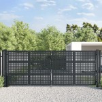 vidaXL Poartă pentru grădină, antracit, 400x150 cm, oțel vidaXL Poartă pentru grădină, antracit, 400x150 cm, oțel