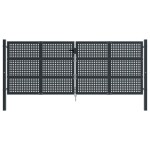 vidaXL Poartă pentru grădină, antracit, 400x150 cm, oțel vidaXL Poartă pentru grădină, antracit, 400x150 cm, oțel