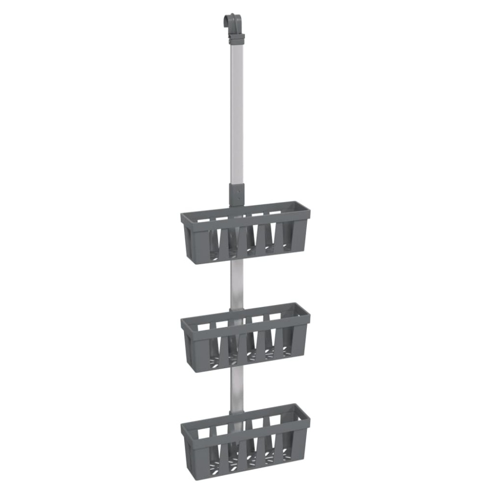 vidaXL Raft suspendat pentru duș 30x15x(67-105) cm aluminiu