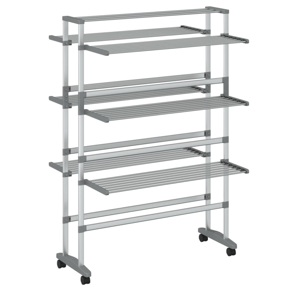vidaXL Uscător de rufe cu roți, 89x64x129 cm, aluminiu