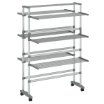 vidaXL Uscător de rufe cu roți, 89x64x129 cm, aluminiu vidaXL Uscător de rufe cu roți, 89x64x129 cm, aluminiu