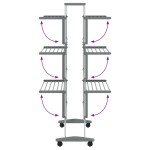 vidaXL Uscător de rufe cu roți, 89x64x129 cm, aluminiu vidaXL Uscător de rufe cu roți, 89x64x129 cm, aluminiu