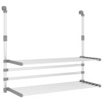 vidaXL Suport de uscare pentru balcon 89x25x(60-95) cm aluminiu vidaXL Suport de uscare pentru balcon 89x25x(60-95) cm aluminiu